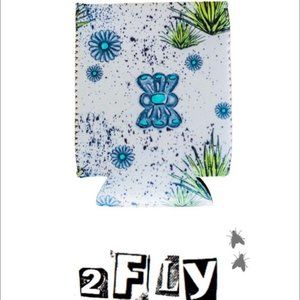 2 Fly Co Turquoise Neoprene Koozie
